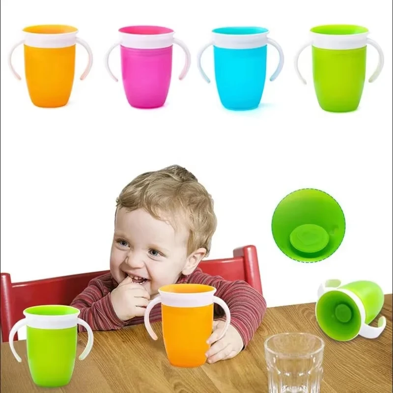 Baby Food Jars With Lids - เด็กการเรียนรู้ดื่มถ้วยคู่ฝาปิด 360 องศาสามารถหมุน LeakProof ถ้วยทารกถ้วยน้ําขวด