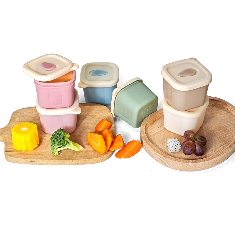 Baby Food Jars With Lids - ภาชนะใส่อาหารเด็กพร้อมฝาปิด กล่องเก็บอาหารเด็กซิลิโคนสำหรับเด็กทารกและเด็กวัยหัดเดิน ป้องกันการรั่วซึม ใช้กับช่องแช่แข็งได้ ใช้ซ้ำได้