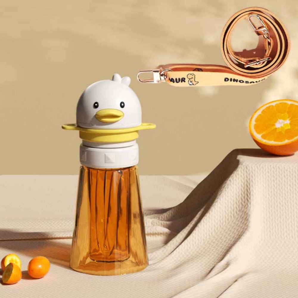Baby Food Jars With Lids - ฝาขวดน้ำเด็ก ลายการ์ตูนเป็ด 2 in 1 ฝาซิลิโคนพร้อมหลอดดูดน้ำ