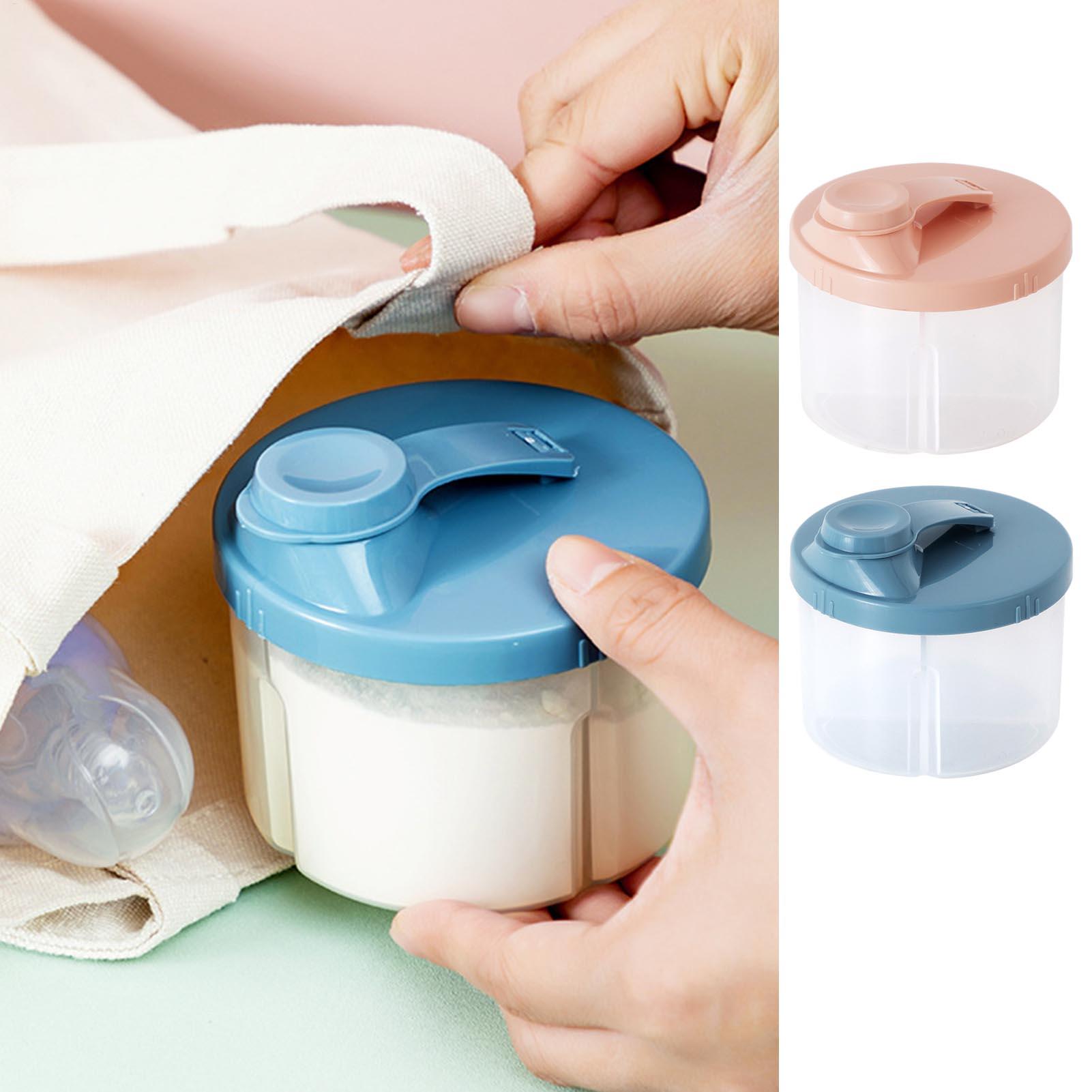 Snack Container Travel - 9.4x6 ซม. กล่องใส่นมผงแบบพกพา กล่องขนมเด็ก กล่องเก็บอาหารสำหรับเดินทางกลางแจ้ง ปิดสนิท