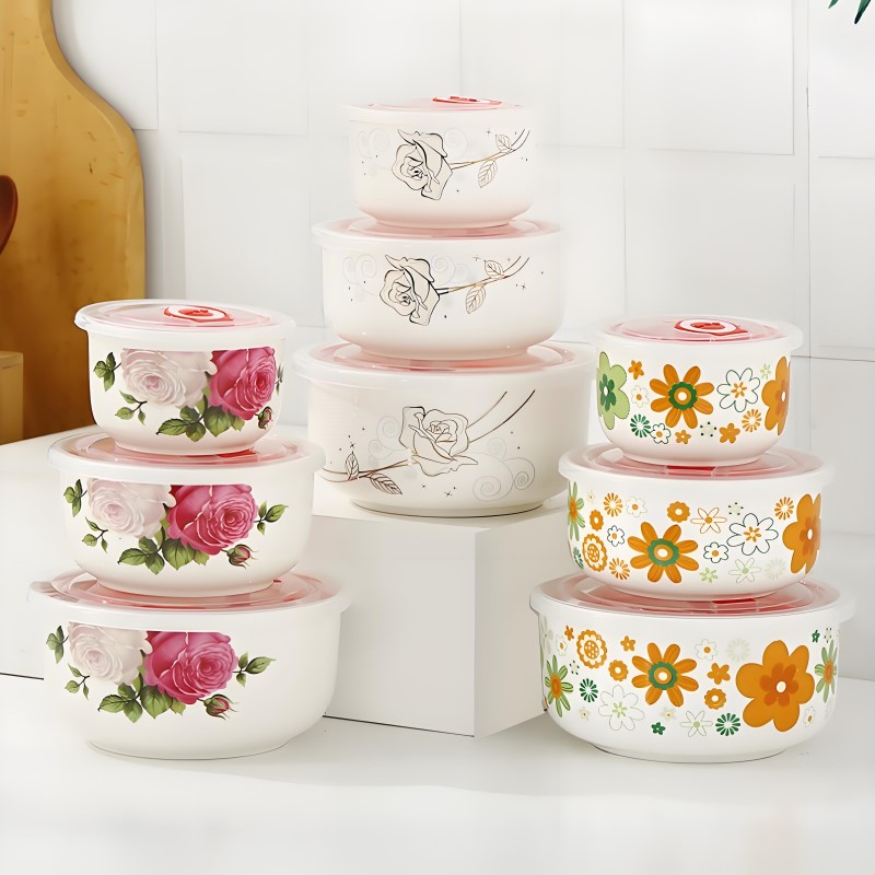 Baby Food Equipment - สามชิ้นชุด,Fine กระเบื้องจีนกล่องข้าวกลางวันชุดสไตล์ญี่ปุ่น,Porcelain Baby อาหารกลางวันชาม,thermos ร้อนอาหารคอนเทนเนอร์
