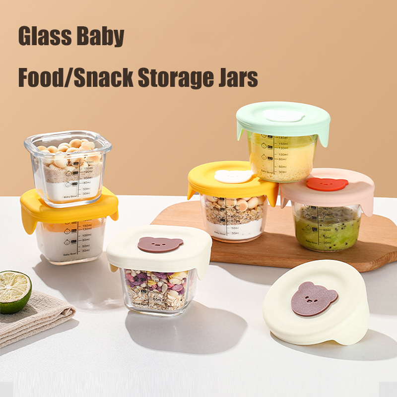 Baby Food Jars With Lids - 180ml แก้วเก็บอาหารเด็ก Jars พร้อมฝาปิด LeakProof ขนมขบเคี้ยว