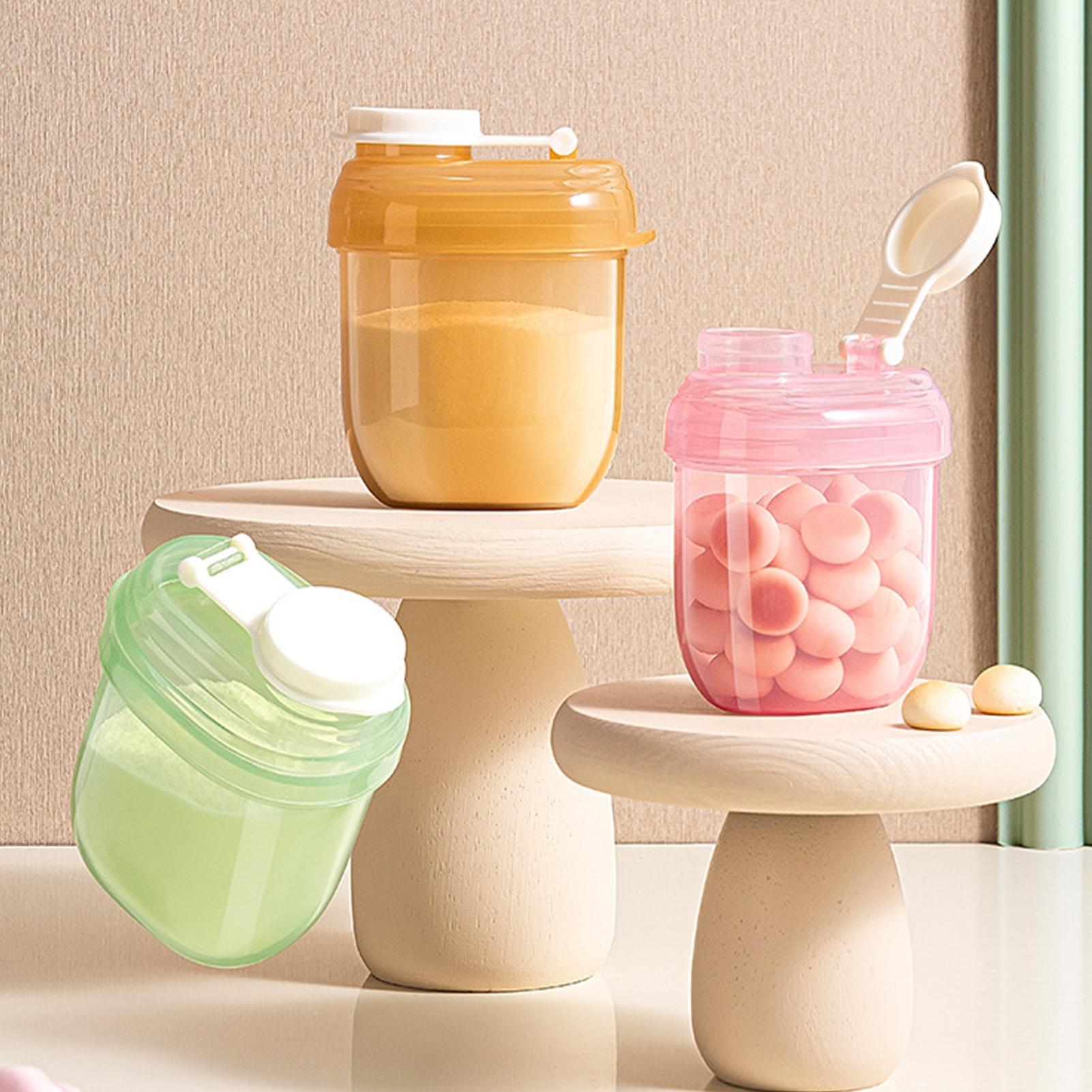 Snack Container Travel - กล่องแบ่งนมผงแบบพกพา กล่องเก็บขนมปิดสนิท กล่องจัดระเบียบอาหารสำหรับเด็กทารก กล่องใส่อาหารสำหรับเดินทาง