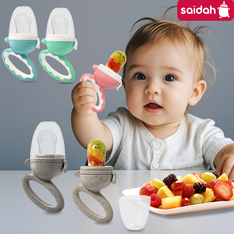 Baby Food Yummy - Shark Shape เด็กทารกอาหารผลไม้และผัก Feeder พร้อมถุงตาข่ายขนาดกลางซิลิโคนเหลวเกรดอาหาร Yummy