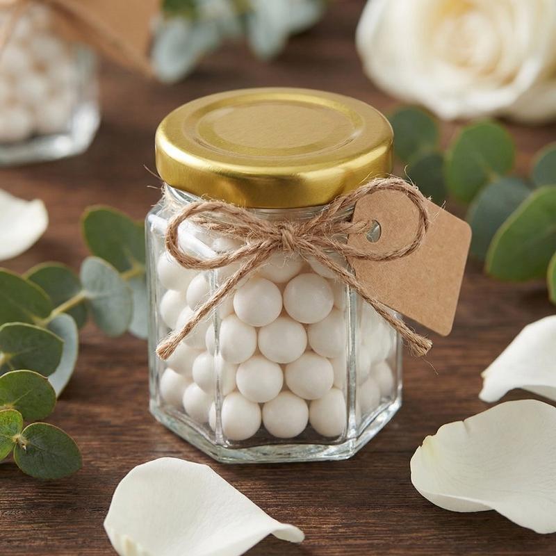 Baby Food Jars With Lids - ขวดโหลหกเหลี่ยมขนาดเล็กพร้อมฝาปิด เหมาะสำหรับใส่เครื่องเทศ น้ำผึ้ง แยม ของชำร่วยงานแต่งงาน ภาชนะเก็บของในครัว