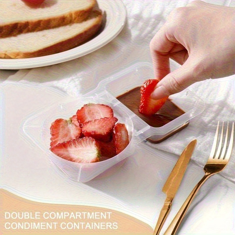 5/10/20PCS ภาชนะปรุงรสสองช่องพ - Snack Container Travel บทวิจารณ์และราคา