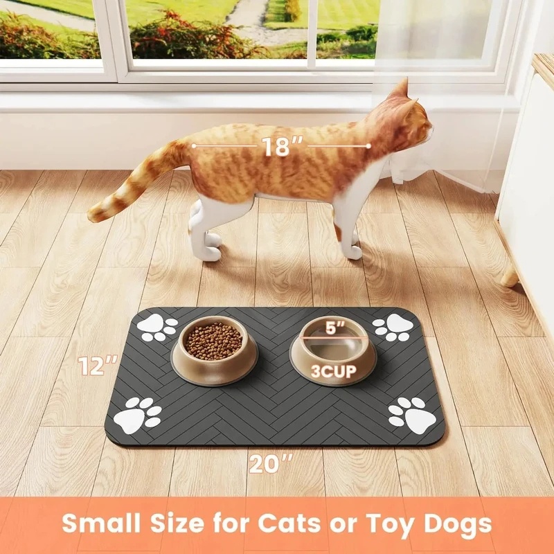 แผ่นรองอาหารสัตว์เลี้ยงกันน้ำ  - Baby Food Cat บทวิจารณ์และราคา