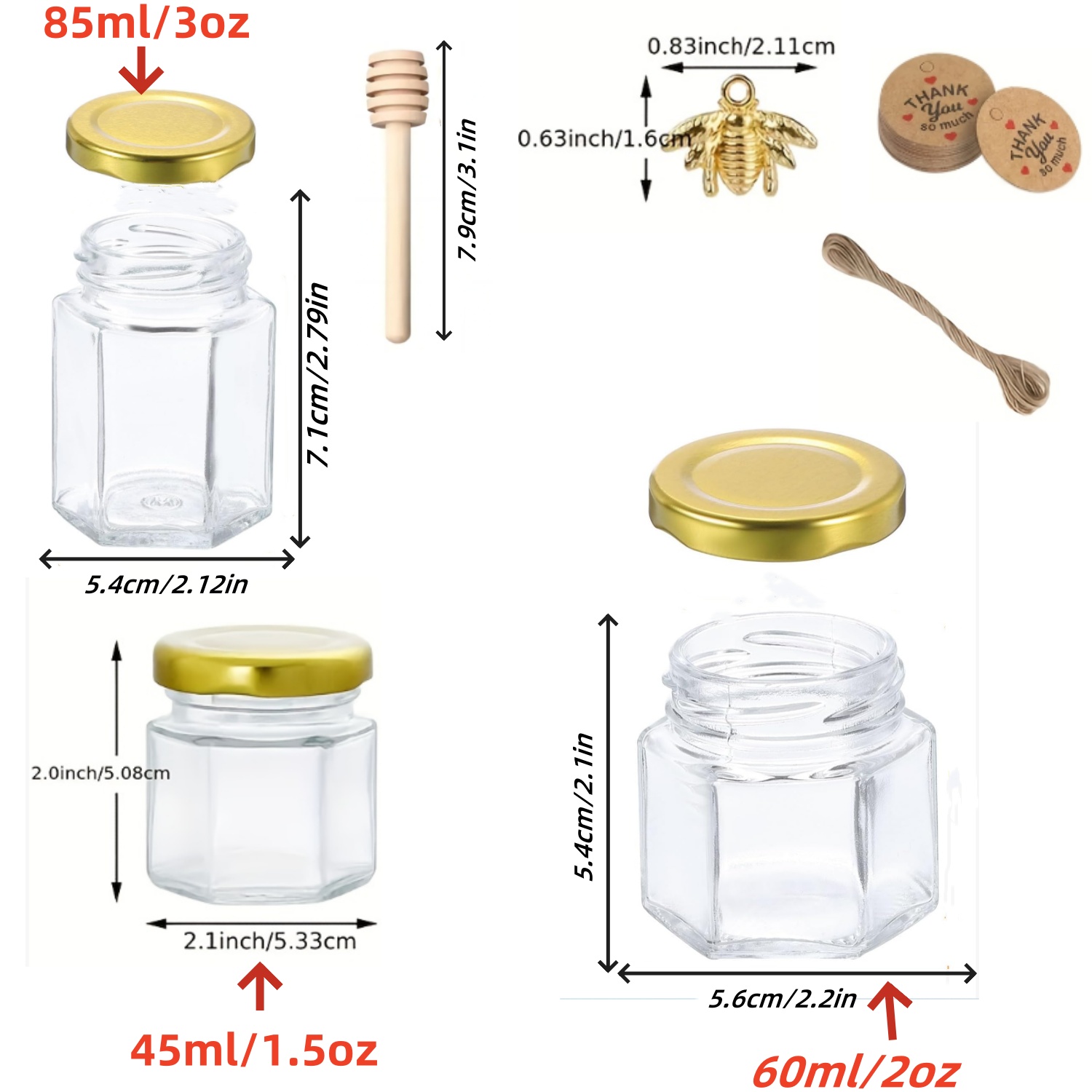 12/20/30/50/60 ชิ้น-ขวดน้ำผึ้ง - Baby Food Jars With Lids บทวิจารณ์และราคา