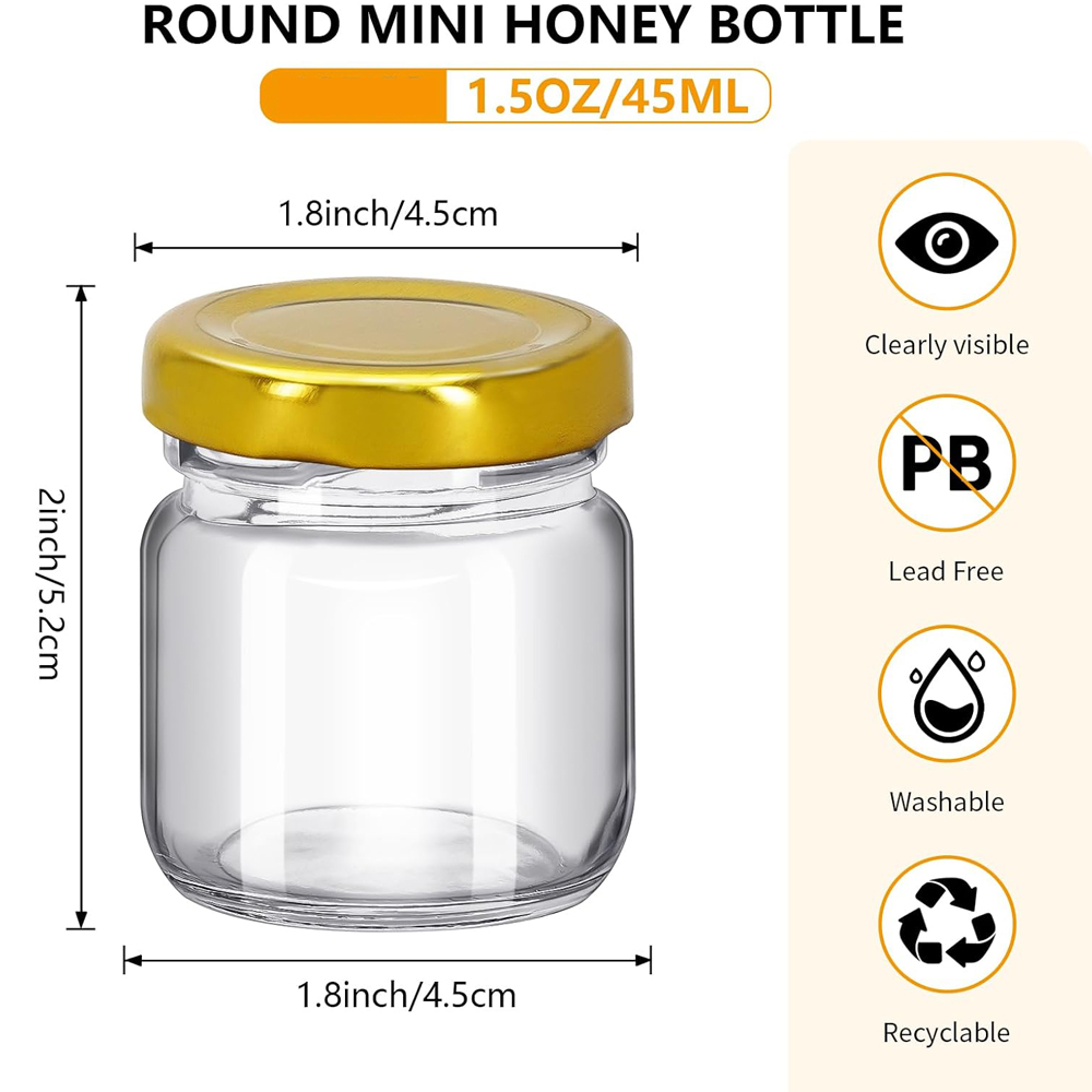 ขวดน้ำผึ้งใสทรงกลมขนาดเล็ก 1.5 - Baby Food Jars With Lids บทวิจารณ์และราคา