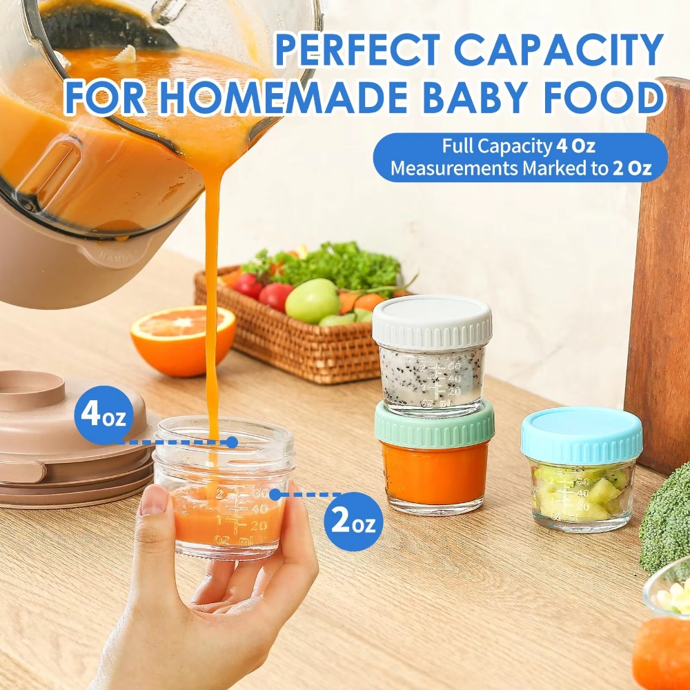 ขวดแก้วอเนกประสงค์ 6 ชิ้น สำหร - Baby Food Jars With Lids บทวิจารณ์และราคา