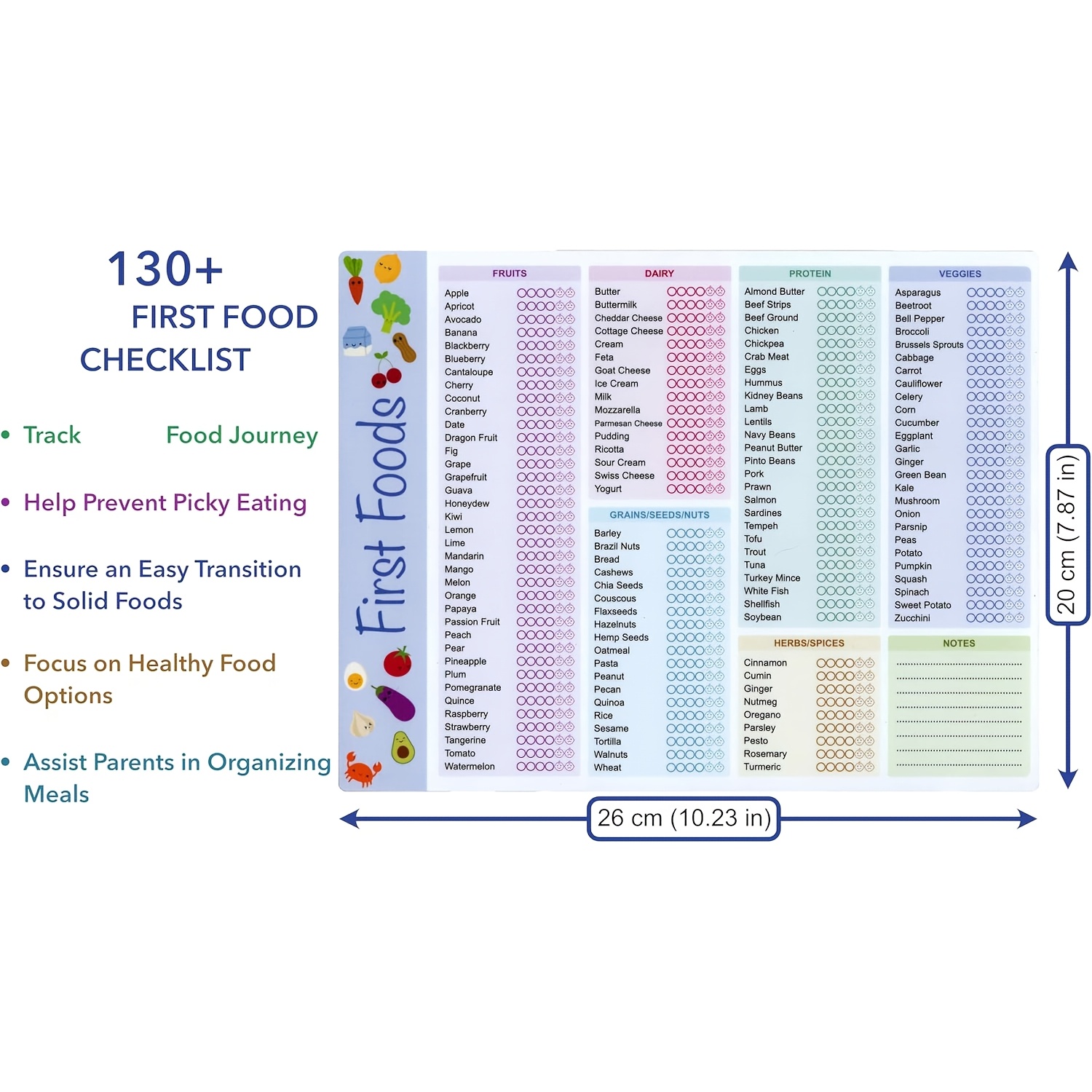 แผ่นบันทึกอาหารสำหรับเด็กทารก, - Baby Food List บทวิจารณ์และราคา