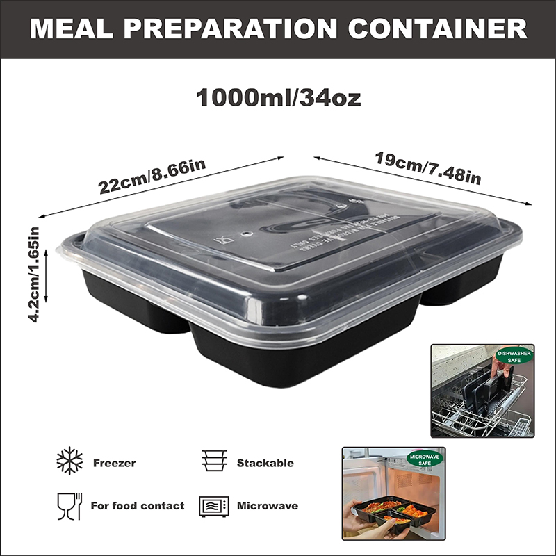 กล่องเตรียมอาหาร 3 ช่อง ขนาด 3 - Snack Container Travel บทวิจารณ์และราคา