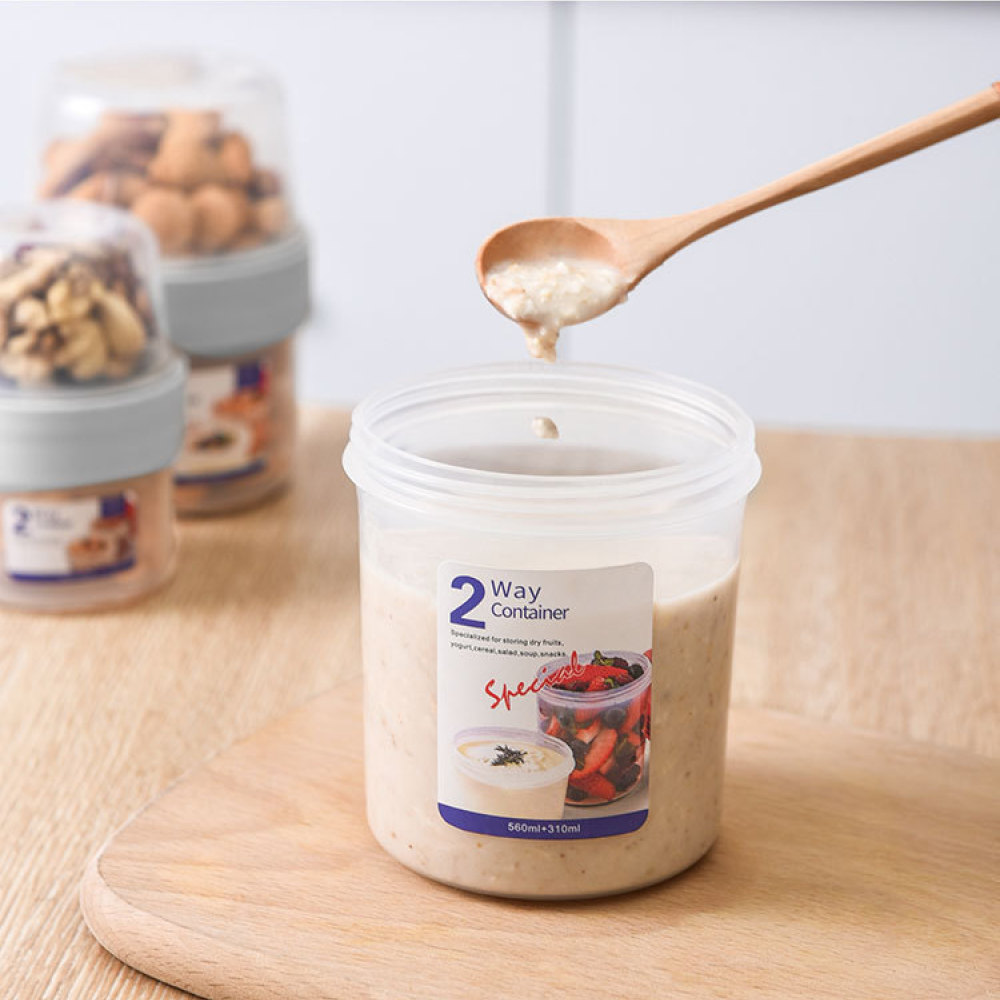 กล่องใส่อาหารสองชั้นป้องกันการ - Snack Container Travel บทวิจารณ์และราคา